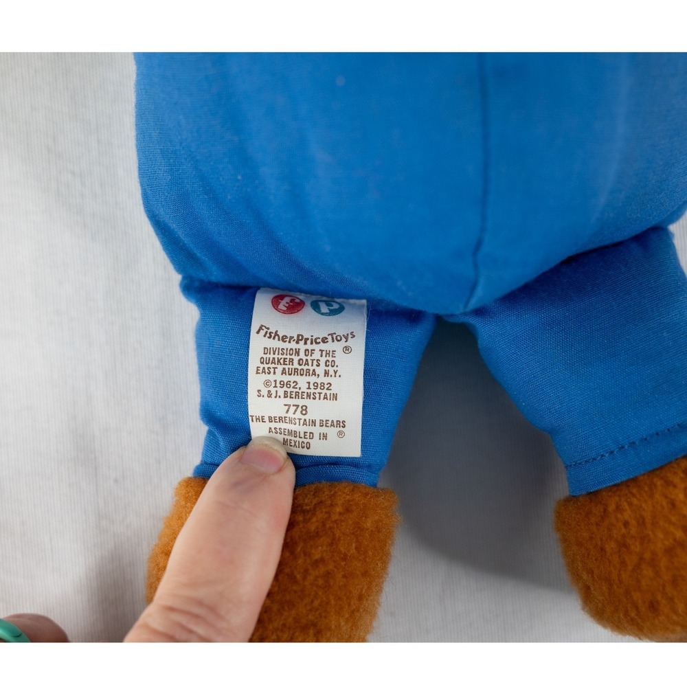 Fisher-Price Papa Berenstain Bear Plush Kids 12in Brown Good Vintage 1982 778 - Picture 3 of 5